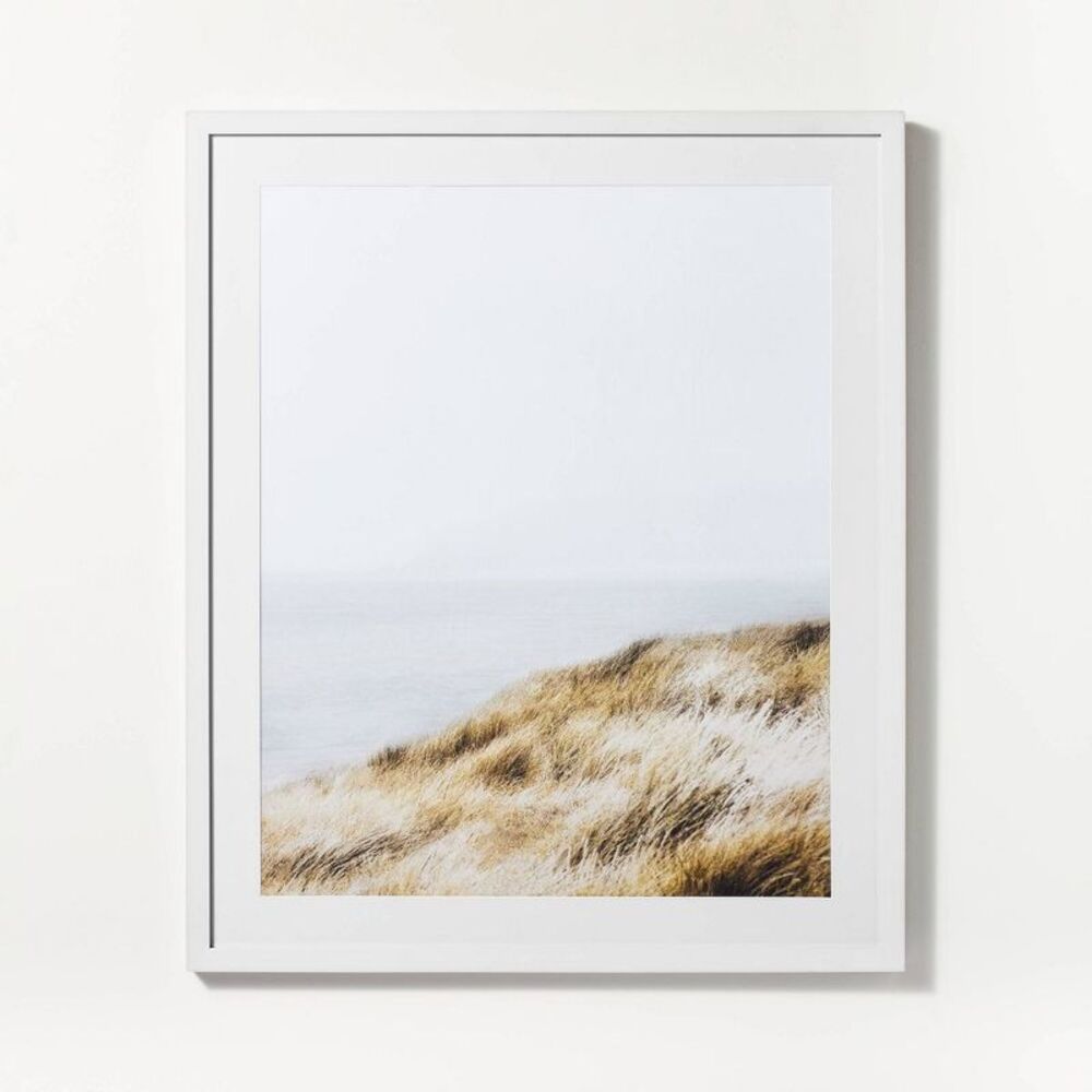 30" x 36" Cold Beach Framed Wall Art - Threshold d White